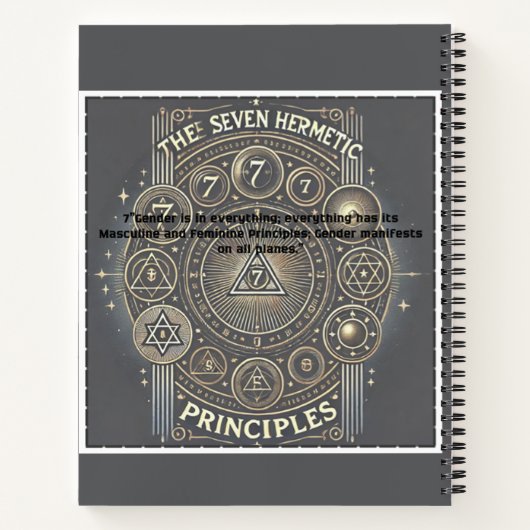 Einzigartiges Notebook mit Hermetic Principles Pri Notizblock (Rückseite)