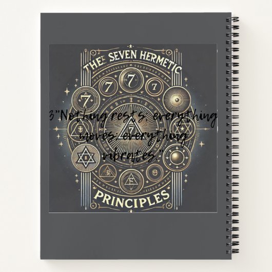 Einzigartiges Notebook mit Hermetic Principles Pri Notizblock (Rückseite)