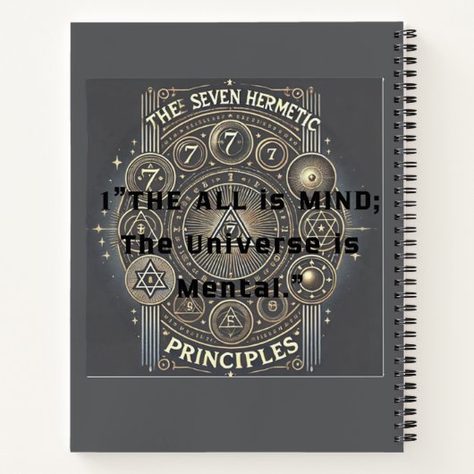 Einzigartiges Notebook mit Hermetic Principles Pri Notizblock (Rückseite)