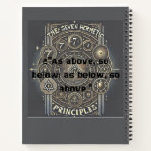 Einzigartiges Notebook mit Hermetic Principles Pri Notizblock (Rückseite)