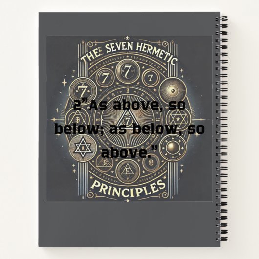 Einzigartiges Notebook mit Hermetic Principles Pri Notizblock (Rückseite)