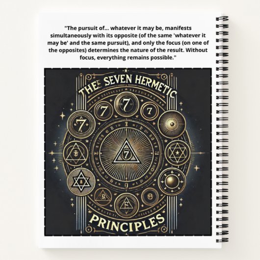 Einzigartiges Notebook mit Hermetic Principles Pri Notizblock (Rückseite)