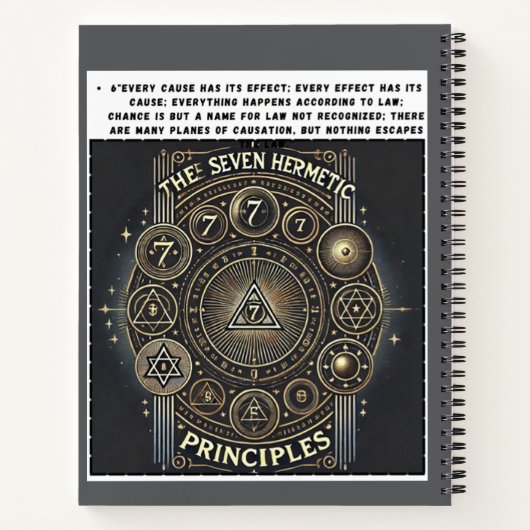 Einzigartiges Notebook mit Hermetic Principles Pri Notizblock (Rückseite)
