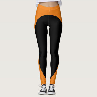 Einzigartiges Orange und Schwarz Leggings
