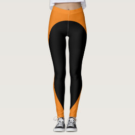 Einzigartiges Orange und Schwarz Leggings