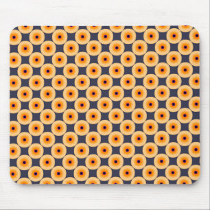 Einzigartiges Orangenblau-Gelb-Polka-Punktmuster Mousepad