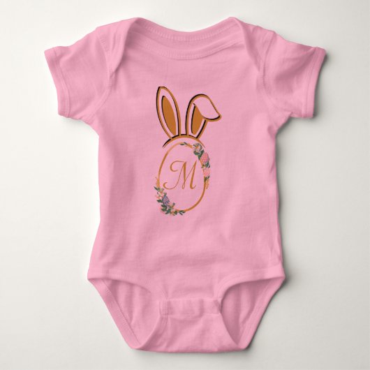 Einzigartiges Ostersonnenmonogramm Baby Strampler (Vorderseite)