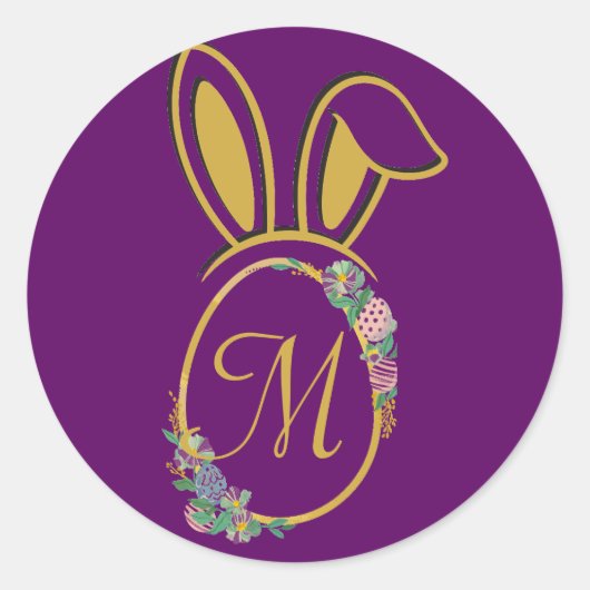 Einzigartiges Ostersonnenmonogramm Runder Aufkleber (Vorderseite)