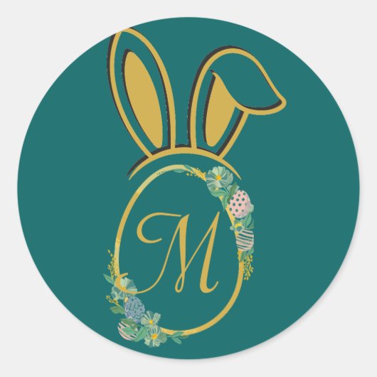 Einzigartiges Ostersonnenmonogramm Runder Aufkleber (Vorderseite)