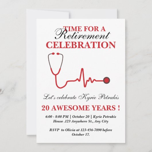 Einzigartiges Party für Krankenpfleger oder Kranke Einladung (Vorderseite)