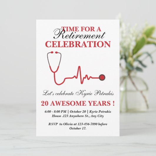 Einzigartiges Party für Krankenpfleger oder Kranke Einladung (Stehend Vorderseite)