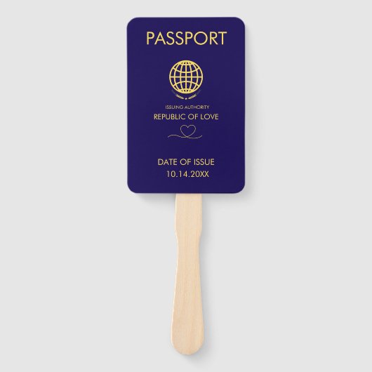 Einzigartiges Passport-Programm für Blaue Hochzeit Fächer (Vorderseite)