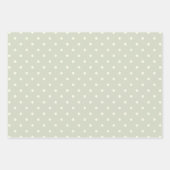 Einzigartiges Pastel-Grau-Beige und weißes Polka-D Geschenkpapier Set (Vorderseite 3)