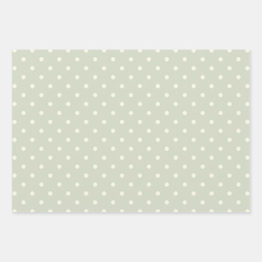 Einzigartiges Pastel-Grau-Beige und weißes Polka-D Geschenkpapier Set (Vorderseite 3)