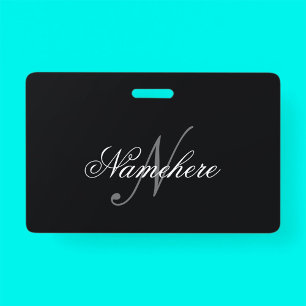 Einzigartiges Personalisiertes Schwarz-Weiß-Namens Ausweis