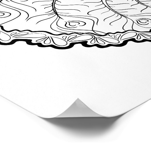 Einzigartiges Pfauenkunst-Farbplakat Poster (Ecke)