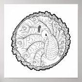 Einzigartiges Pfauenkunst-Farbplakat Poster (Vorne)