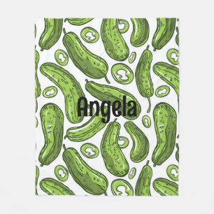 Einzigartiges pickle-thematisches personalisiertes fleecedecke