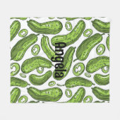 Einzigartiges pickle-thematisches personalisiertes fleecedecke (Vorderseite (Horizontal))