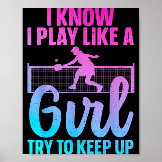 Einzigartiges Pickleball-Design für Frauen Mädchen Poster (Vorne)