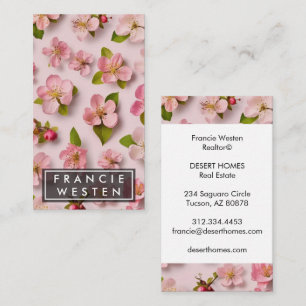 Einzigartiges Pink Florals Blume Muster Fotografie Visitenkarte
