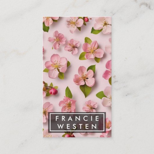 Einzigartiges Pink Florals Blume Muster Fotografie Visitenkarte (Vorderseite)
