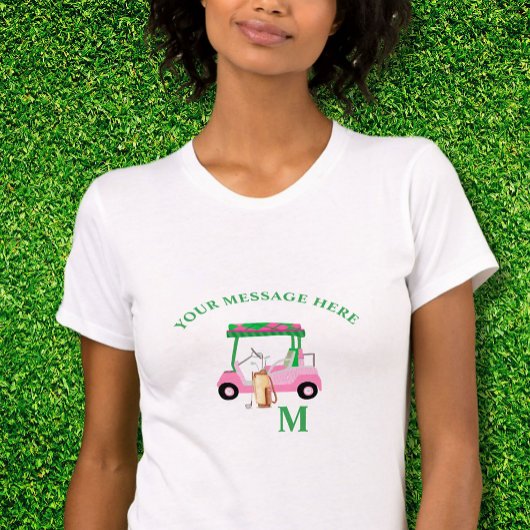 Einzigartiges Pink Golf Cart Monogram Bella+Leinwa T-Shirt
