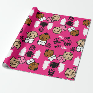 Einzigartiges Pink New Baby Geschenk Geschenkpapier