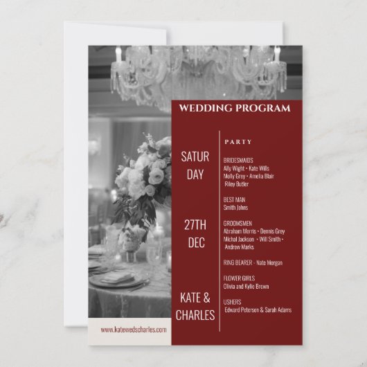 Einzigartiges Programm für maßgeschneiderte Hochze (Rückseite)