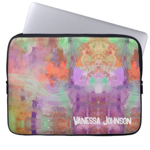 Einzigartiges psychedelisches abstraktes persönlic laptopschutzhülle