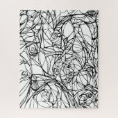 einzigartiges PUZZLE handgezeichnete Linienkunst, (Vertikal)