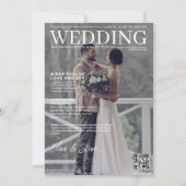 Einzigartiges QR-Codelmagazin für Foto-Hochzeit Dankeskarte (Vorderseite)