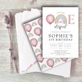 Einzigartiges Rainbow Girl's 1. Geburtstag Einladung