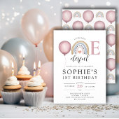 Einzigartiges Rainbow Girl's 1. Geburtstag Einladung