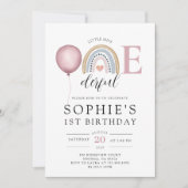 Einzigartiges Rainbow Girl's 1. Geburtstag Einladung (Vorderseite)