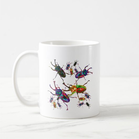 Einzigartiges Rainbow-Hirschkäfer-Accessoire Kaffeetasse (Links)