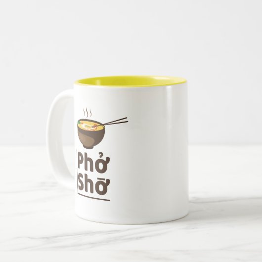 Einzigartiges Ramen Pho Sho Tassen-Gelb Zweifarbige Tasse (Vorderseite Links)
