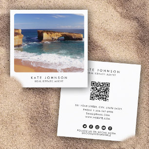 Einzigartiges Real Anwesen Agent Beach Ocean Volle Quadratische Visitenkarte