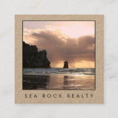 Einzigartiges Real Anwesen Agent Rocks Beach Foto Quadratische Visitenkarte (Vorderseite)