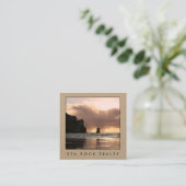 Einzigartiges Real Anwesen Agent Rocks Beach Foto Quadratische Visitenkarte (Stehend Vorderseite)