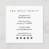 Einzigartiges Real Anwesen Agent Rocks Ocean Beach Quadratische Visitenkarte (Rückseite)