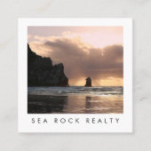 Einzigartiges Real Anwesen Agent Rocks Ocean Beach Quadratische Visitenkarte (Vorderseite)