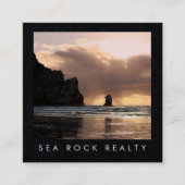 Einzigartiges Real Anwesen Agent Rocks Ocean Beach Quadratische Visitenkarte (Vorderseite)
