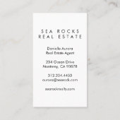 Einzigartiges Real Anwesen Agent Rocks Ocean Beach Visitenkarte (Rückseite)