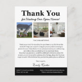 Einzigartiges Real Anwesen Open House Vielen Dank Postkarte (Vorderseite)