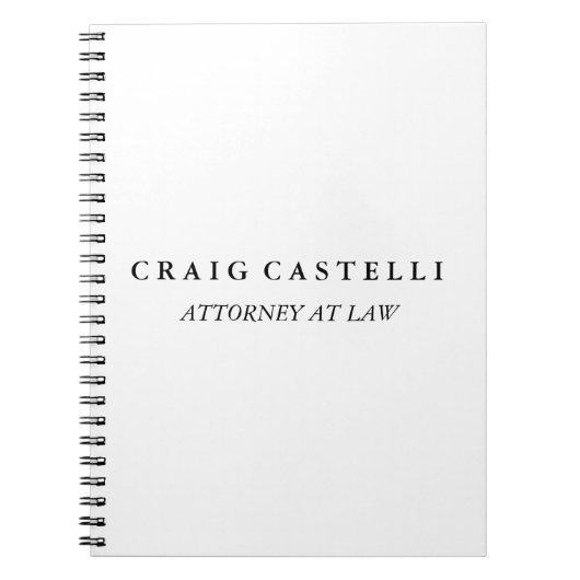 Einzigartiges Rechtsanwaltsunternehmen Schwarz-wei Notizblock (Vorderseite)