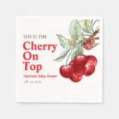Einzigartiges Red Cherry mit Top Baby Dusche Serviette (Vorderseite)