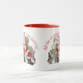 Einzigartiges Red Santa Bunny Rabbit Weihnachten Tasse (Zentrum)