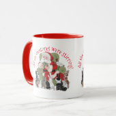 Einzigartiges Red Santa Bunny Rabbit Weihnachten Tasse (Vorderseite Links)