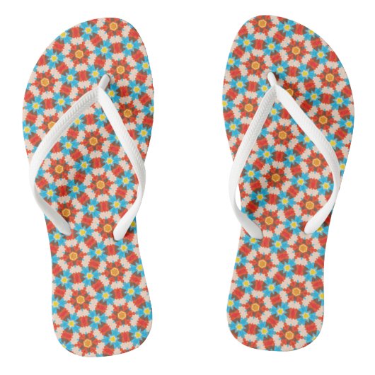 Einzigartiges Retro-3D-Farbmuster Badesandalen (Fußbett)